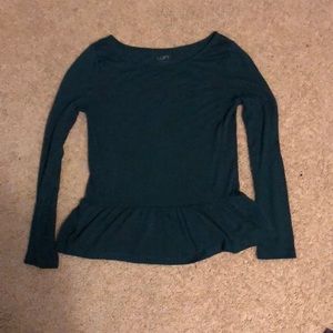 Dark turquoise peplum top